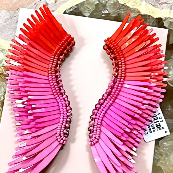 🌺🎉HP🎉🌺 NWT Mignonne Gavigan Madeline Earrings Red Multi - Picture 2 of 14